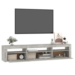   Mobile Porta TV con Luci LED Grigio Cemento 195x35x40 cm