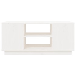   Tavolino da Salotto Bianco 90x49x40,5 cm Legno Massello di Pino