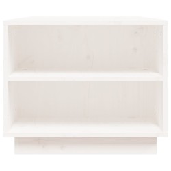   Tavolino da Salotto Bianco 90x49x40,5 cm Legno Massello di Pino