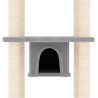   Albero per Gatti con Tiragraffi in Sisal Grigio Chiaro 169 cm