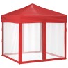 Tenda per Feste Pieghevole con Pareti Laterali Rosso 2x2 m