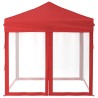 Tenda per Feste Pieghevole con Pareti Laterali Rosso 2x2 m