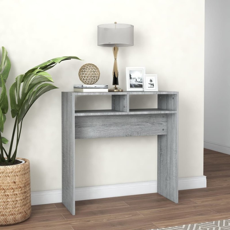   Tavolino Consolle Grigio Sonoma 78x30x80 cm Legno ingegnerizzato