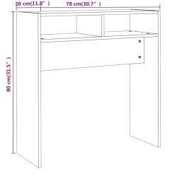   Tavolino Consolle Grigio Sonoma 78x30x80 cm Legno ingegnerizzato