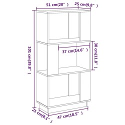   Libreria/Divisorio Bianco 51x25x101 cm Legno Massello di Pino