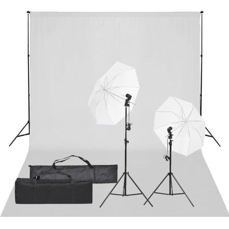   Kit per Studio Fotografico con Set di Luci e Fondale