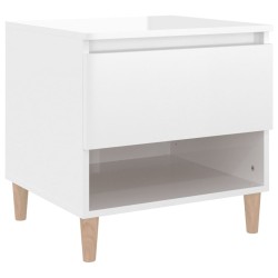   Comodino Bianco Lucido 50x46x50 cm in Legno ingegnerizzato