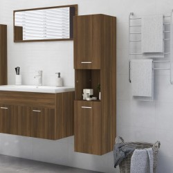   Armadietto Bagno Rovere Marrone 30x30x130 cm Legno ingegnerizzato