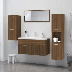   Armadietto Bagno Rovere Marrone 30x30x130 cm Legno ingegnerizzato