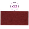    Pannelli Murali 12 pz Rosso Vino 30x15 cm Tessuto 0,54 m²