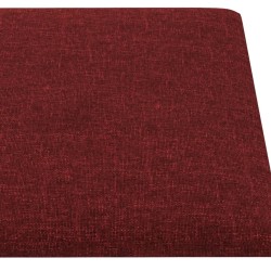    Pannelli Murali 12 pz Rosso Vino 30x15 cm Tessuto 0,54 m²