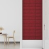    Pannelli Murali 12 pz Rosso Vino 30x15 cm Tessuto 0,54 m²