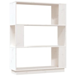   Libreria/Divisorio Bianco 80x25x101 cm Legno Massello di Pino