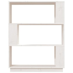   Libreria/Divisorio Bianco 80x25x101 cm Legno Massello di Pino