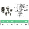 Pinze per Colletti ER20 Set Utensili per Tornitura 13 pz