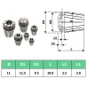 Pinze per Colletti ER11 Set Utensili per Tornitura 13 pz