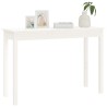   Tavolo Consolle Bianco 110x40x75 cm in Legno Massello di Pino