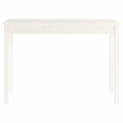   Tavolo Consolle Bianco 110x40x75 cm in Legno Massello di Pino