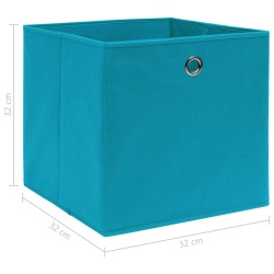 Scatole Portaoggetti 4pz Azzurre 32x32x32 cm Tessuto