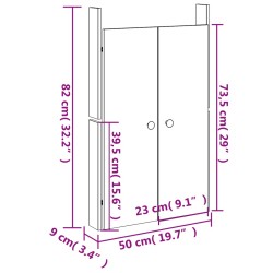 Ante da Cucina da Esterno 2pz Bianche 50x9x82cm Legno Massello di Pino