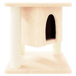   Albero per Gatti con Tiragraffi in Sisal Crema 37 cm