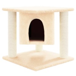   Albero per Gatti con Tiragraffi in Sisal Crema 37 cm