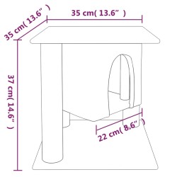   Albero per Gatti con Tiragraffi in Sisal Crema 37 cm