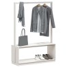 Appendiabiti Porta Scarpe Bianco 113x40x157,5 cm Massello Pino