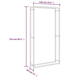 Portalegna 110x28x214 cm in Acciaio Inossidabile