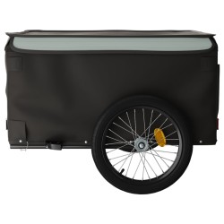 Rimorchio da Bici da Carico Nero e Grigio 45 kg in Ferro