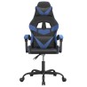 Sedia da Gaming Girevole Nero e Blu in Similpelle