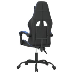 Sedia da Gaming Girevole Nero e Blu in Similpelle