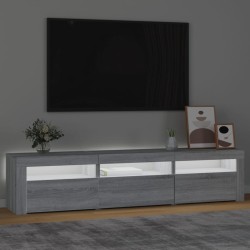 Mobile Porta TV con Luci LED Grigio Sonoma 180x35x40 cm