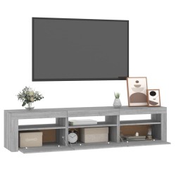 Mobile Porta TV con Luci LED Grigio Sonoma 180x35x40 cm