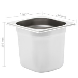 Contenitori Gastronorm 8 pz GN 1/6 150 mm in Acciaio Inox