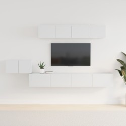   Set di Mobili Porta TV 5 pz Bianco Lucido in Legno ingegnerizzato