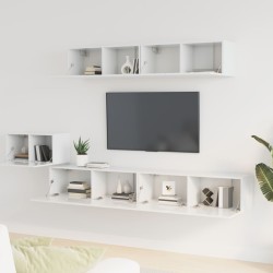   Set di Mobili Porta TV 5 pz Bianco Lucido in Legno ingegnerizzato