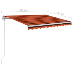    Tenda da Sole Retrattile Automatica 300x250cm Arancione Marrone