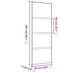 Porta Scorrevole Dorata 76x205 Vetro Smerigliato ESG Alluminio