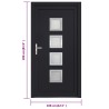 Porta Ingresso Antracite 108x208 cm in PVC