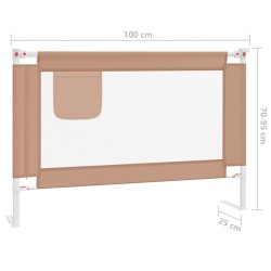 Sponda Letto di Sicurezza per Bambini Tortora 100x25 cm Tessuto