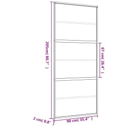 Porta Scorrevole Dorata 90x205 Vetro Smerigliato ESG Alluminio