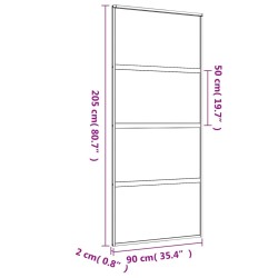 Porta Scorrevole Dorata 90x205 Vetro Trasparente ESG Alluminio