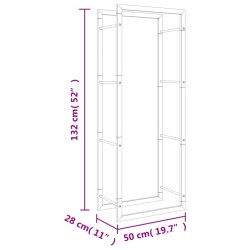 Portalegna 50x28x132 cm in Acciaio Inossidabile