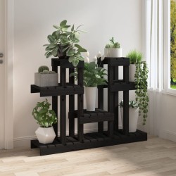   Supporto per Piante Nero 104,5x25x77,5 cm in Massello di Pino