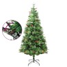 Albero di Natale con LED e Pigne Verde 195 cm in PVC e PE