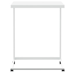   Tavolino con Ruote Bianco 55x35x70 cm in Legno ingegnerizzato