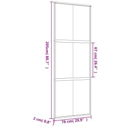 Porta Scorrevole Dorata 76x205 Vetro Trasparente ESG Alluminio