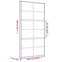 Porta Scorrevole Oro 102,5x205 Vetro Trasparente ESG Alluminio