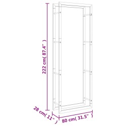 Portalegna 80x28x222 cm in Acciaio Inossidabile